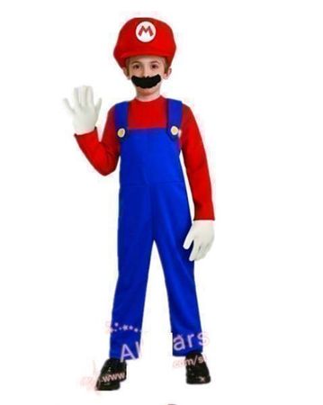 Super Mario Kostüm Kind 95 bis 140 cm
