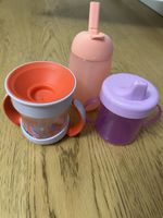 3 NUK Transition Cups and 1 NUK Cup Set Purple Peach 40-60
