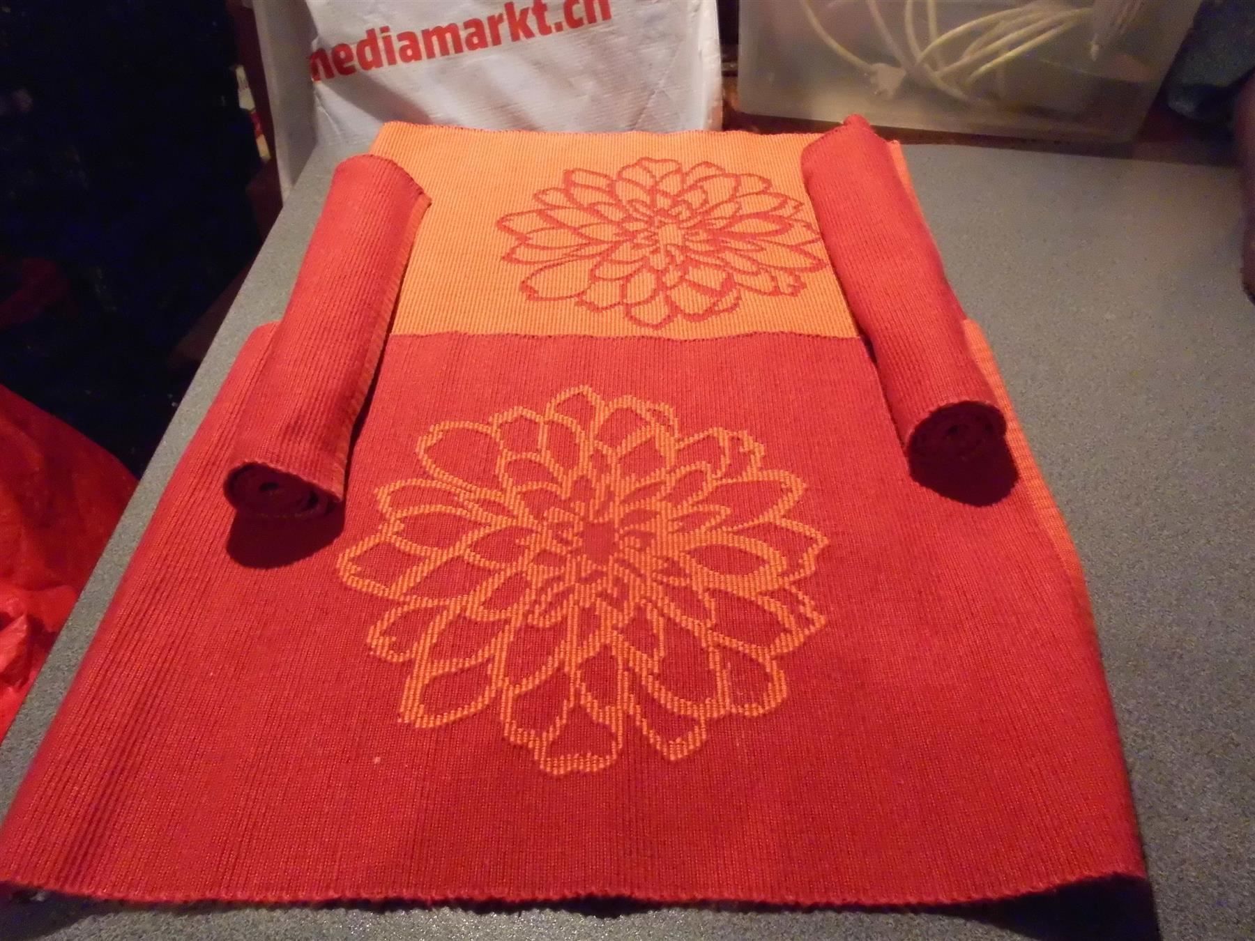 Sottobicchieri: Tischset 4 Stück, rot/orange Blume – Usato da Zürich venduto da abraxas1291