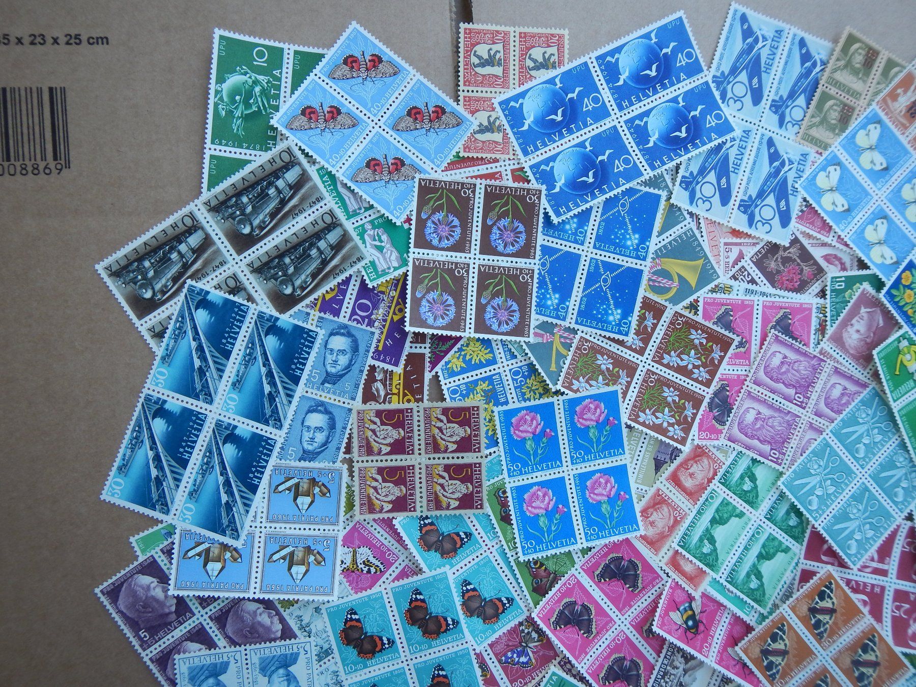 Alle Briefmarken: 1100 Viererblöcke CH – Gebraucht aus Aarwangen von Suomo48 3