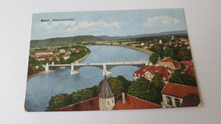 Cartoline postali: Basel - Wettsteinbrücke - 1930 – Usato da Jona venduto da centumprata