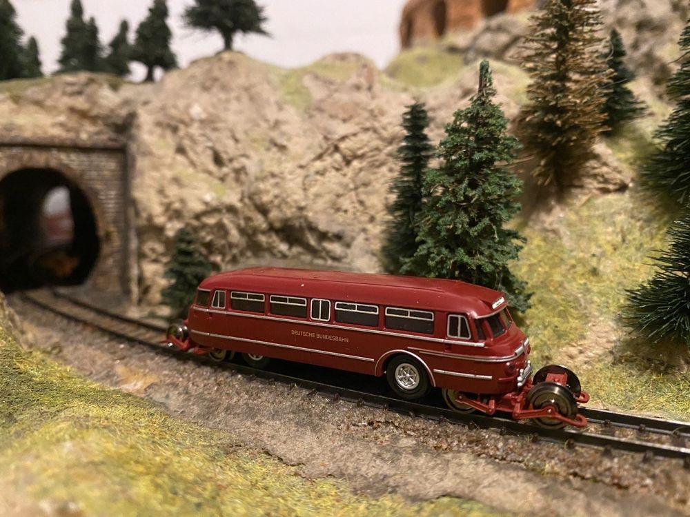 Bus Brekina NWF BS 300 Schi-Stra-Bus - Krombacher DB - Échelle HO 1:87 - Occasion