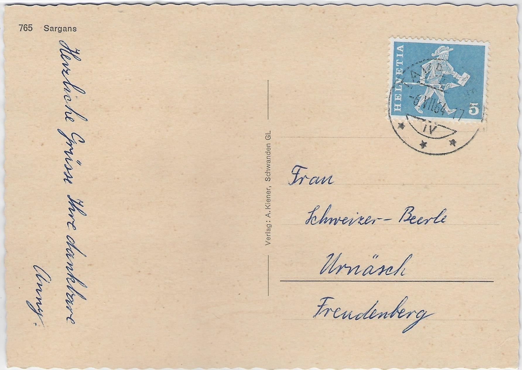 Cartoline postali: Sargans SG - Dorfpartie – Antico da Ettingen venduto da Kartenplanet 1