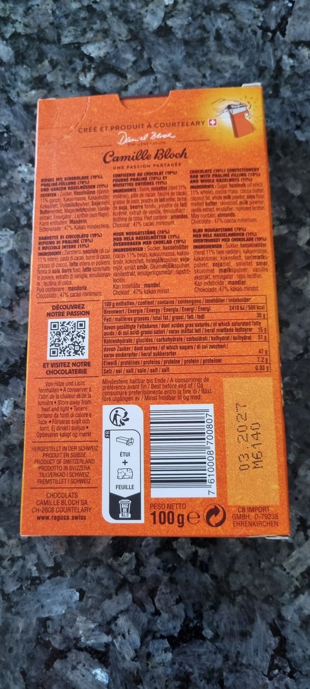 Cibi & Specialità: Ragusa Classique Schokolade 100g ungeöffnet – Nuovo (secondo la descrizione) da egliswil venduto da Maggy6 1