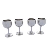 IMCO Kelchgläser – Set aus 4 Weinkelchen – 18/10 Edelstahl