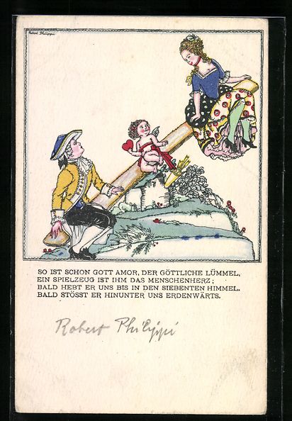 Cartoline postali: Robert Philippi: So ist schon Gott Amor, – Usato da Berlin venduto da bartko-reher