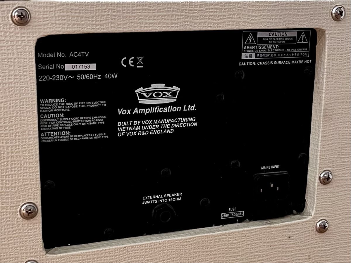 Vox Amplificatori: VOX Gitarrenverstärker AC4TV – Usato da Zürich venduto da Lionils 5