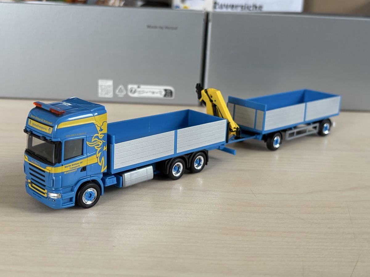 Herpa Modellini d'auto: Scania R Topline Wittwer KranHZ – Nuovo (secondo la descrizione) da Felben-Wellhausen venduto da Mobil01