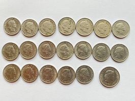18 Antike 5 Rappen und einal 10 Rappen