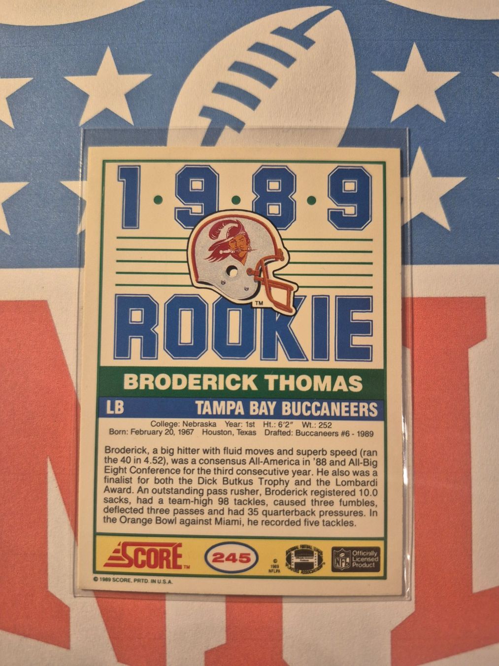 NFL Carte collezionabili: NFL Broderick Thomas Tampa Bay Buccaneers – Usato da Treiten venduto da Sauber73 1