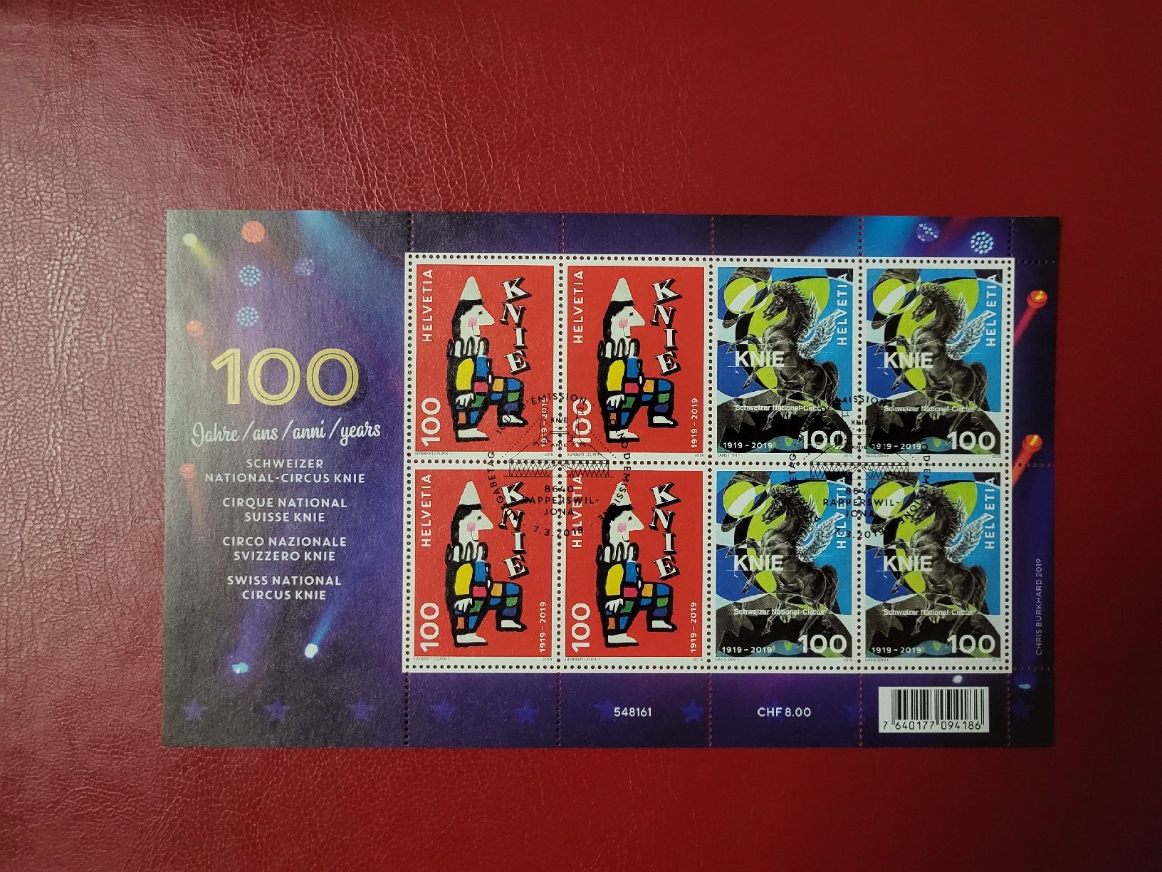 Alle Briefmarken: 2019, Kleinbogen Circus Knie ET – Gebraucht aus stäfa von brandy66