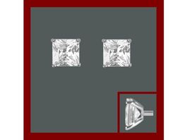 Ohrstecker carrée 5mm Silber 925 mit Zirkonias
