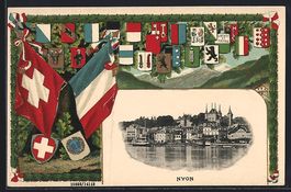Passepartout-Lithographie Nyon, Ortspart