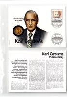 Karl Carstens_75. Geburtstag_Münzbrief mit Beschreibung