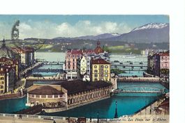 Genf, Genève, pont du Rhône, Elektrizitätswerk Brücke.1916