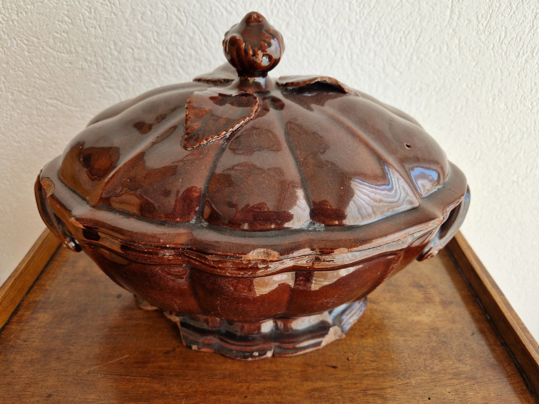 Ciotole: Antike braune Terrine - Manganglasur - ca. 1850 – Usato da Burgdorf venduto da gre_2ftz