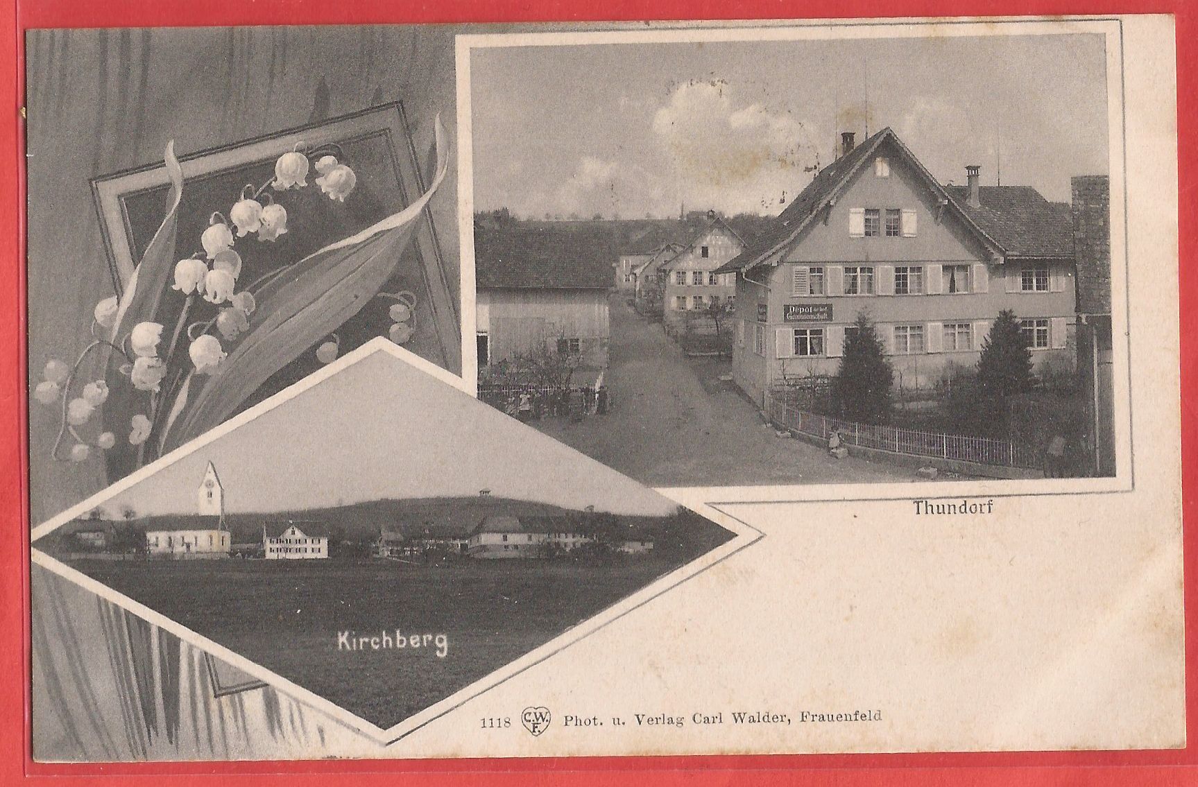 Ansichtskarten: Thundorf Kirchberg - 1906 – Gebraucht aus Fislisbach von Porano