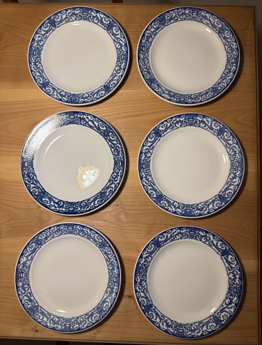 Set di piatti: 6er Set Essteller Langenthal mit blauem Dekor – Usato da Cham venduto da matap1