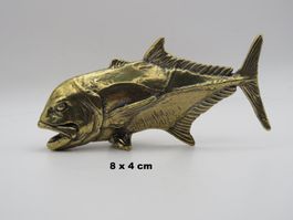 FISCH aus Messing - Dekofigur - Briefbeschwerer - 8x4cm