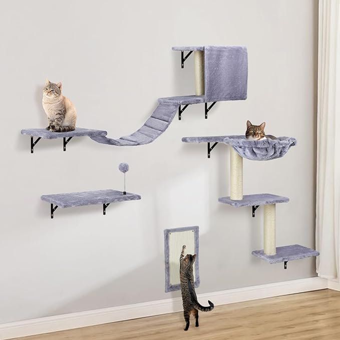 Tiragraffi: Katzen kletterwand Set,4-Teiliges  Katzenmöbel (Hellgrau) – Nuovo e nell'imballaggio originale da Oberentfelden venduto da Sch_md58