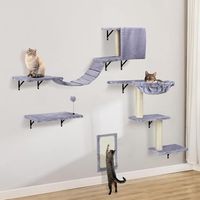 Katzen kletterwand Set,4-Teiliges  Katzenmöbel (Hellgrau)