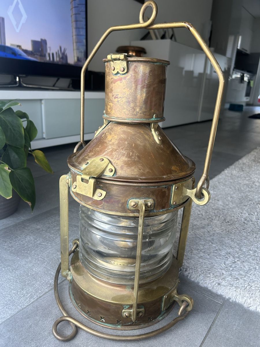 Lampes anciennes: Lanterne de bateau cuivre – D'occasion à Moutier par Cfrne 1