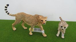 Schleich Gepard mit Jungtier, neuwertig