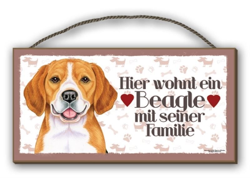 Magnete: Holzmagnet-BEAGLE-HIER WOHNT EIN – Neu und originalverpackt aus Rupperswil von big-one-sale