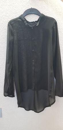 Schwarze transparente Bluse von Fra Basic, Gr. S top Zustand