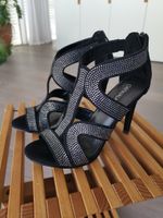 Catwalk High Heels, Gr. 37, schwarz, Strass