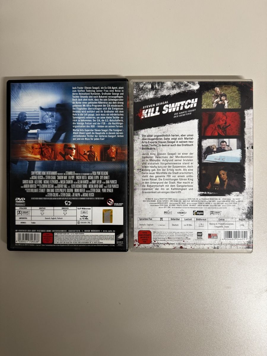 Tutti i DVDs: Steven Seagal DVDs Shadow Man + Kill Switch gebraucht – Usato da Zürich venduto da Nobs1 1