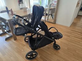CYBEX Gazelle S Moon Black + 2 Sportsitze & Zubehör