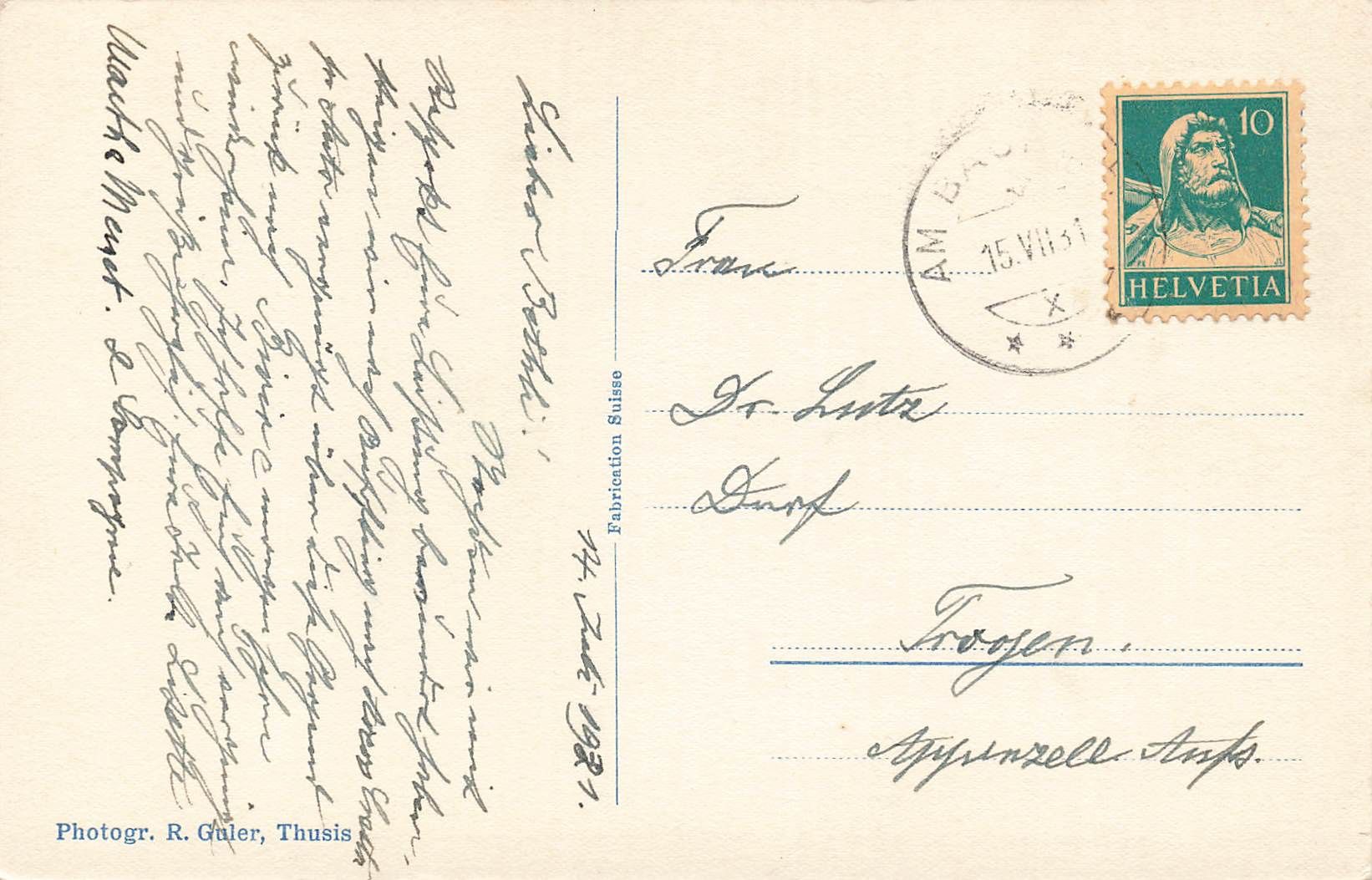 Cartoline postali: Avers juf gegen forcellina – Usato da Biasca venduto da Blenio71 1