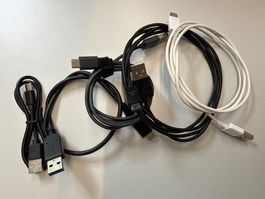 Ladekabel USB zu USB-C Micro-USB diverse Längen neuwertig