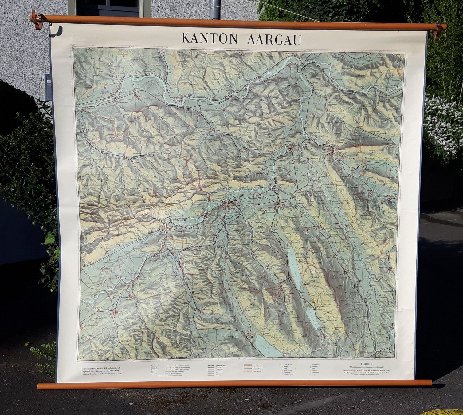 Cartine & Atlanti: Schulwandkarte KANTON AARGAU – Usato da Zürich venduto da brinkosos 3