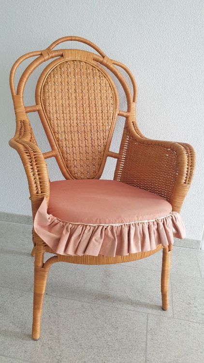 Vintage Korbstuhl mit Sitzkissen Kaufen auf Ricardo