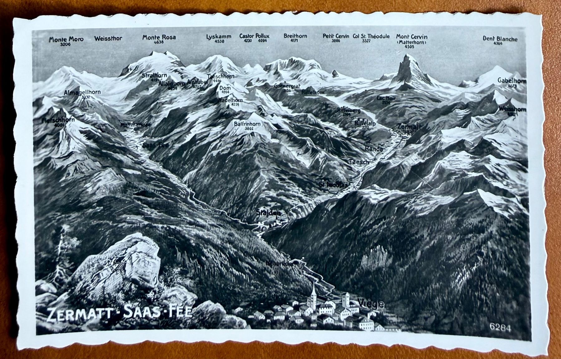 Cartoline postali: Zermatt - Saas Fée - Map ancienne – Usato da Lutry venduto da Ediego