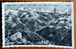 Zermatt - Saas Fée - Map ancienne