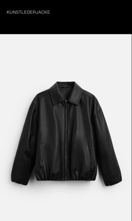 Schwarze Zara Jacke, Lederimitat, Grösse S -  neuwertig!