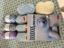 Lot livre et laine pour doudous