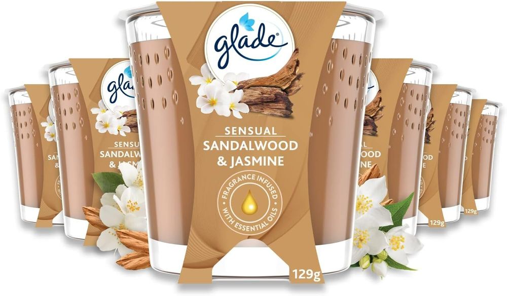 Glade Duftkerze Honey & Chocolate Im Glas - Bis Zu 30 Stunden Brenndauer, 129 G, Mit ätherischen Ölen