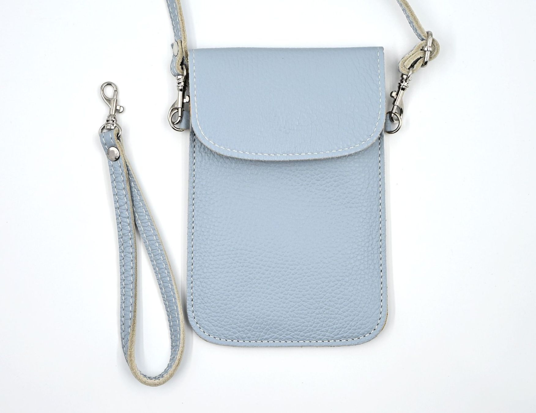 Borse da donna: Handytasche Leder hellblau Made in Italy neu – Nuovo (secondo la descrizione) da Dürnten venduto da puumies 3