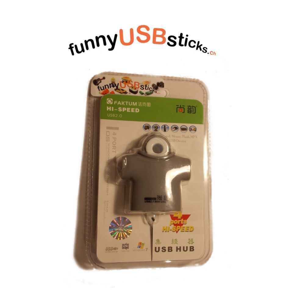 Hubs & Switches: USB-Hub T-Shirt grau – Neu und originalverpackt aus Volketswil von salander90