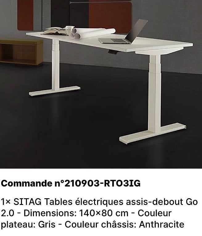Bureaux: SITAG bureau électrique assis-debout – Neuf avec emballage d'origine à Bogis-Bossey par Mon_6w75