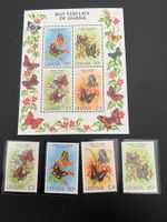 GHANA1982 Schmetterlinge und Blumen 928-31 Block 95** (4840)