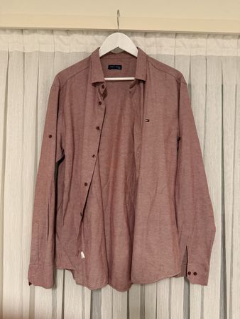 Herren Hemd Tommy Hilfiger rot Langarm