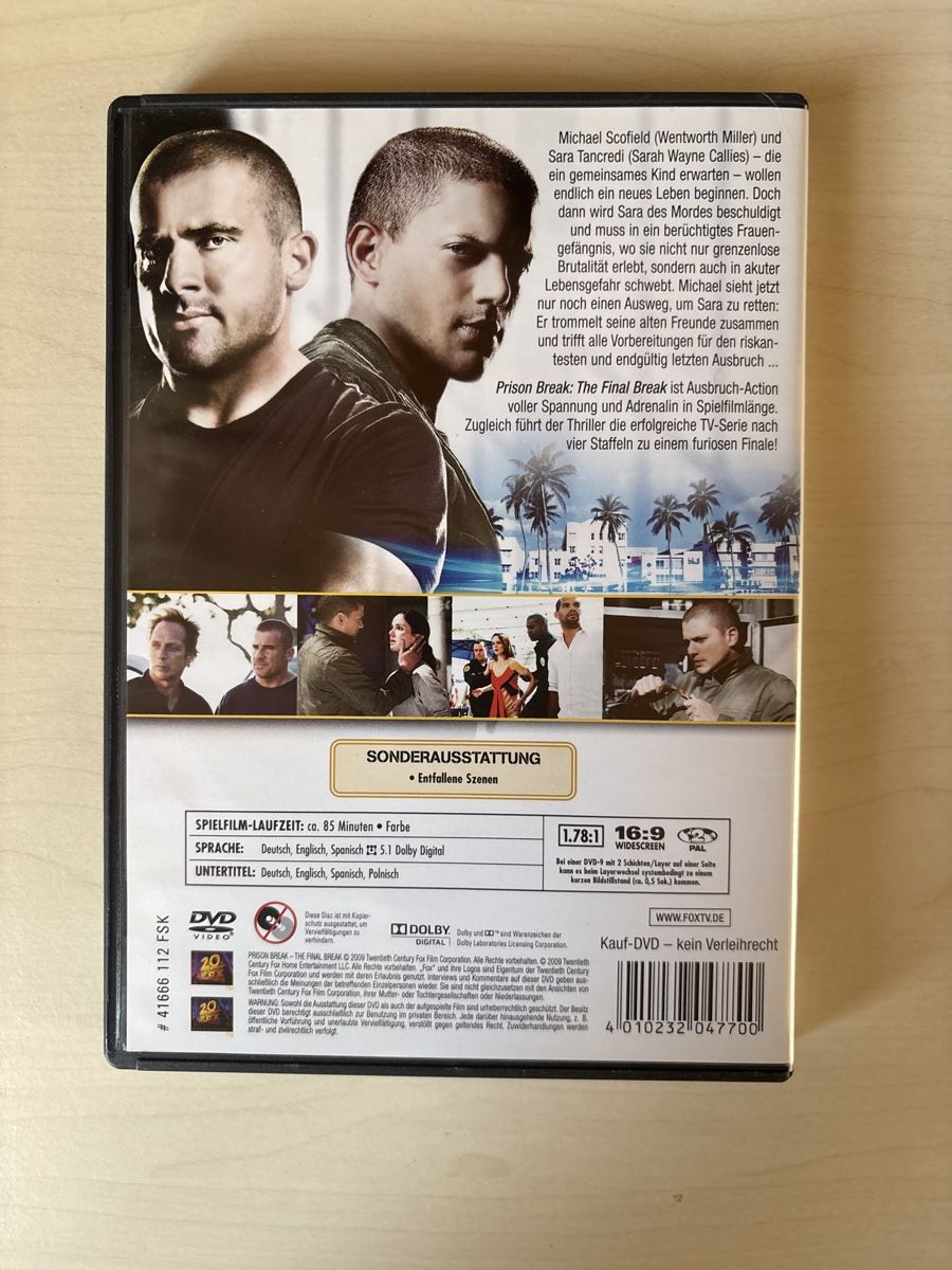 Tutti i DVDs: Prison Break - The Final Break (2904) – Usato da Ruswil venduto da Slivio_ 1