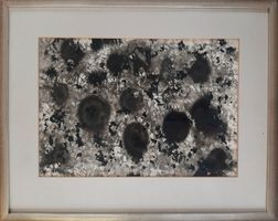 Midcentury tachistisches Gemälde unsigniert