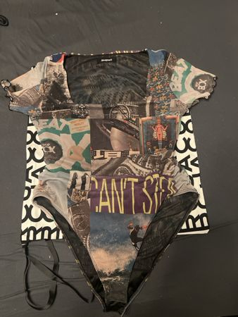 Body Desigual multicolore imprimé à manches courtes neuf