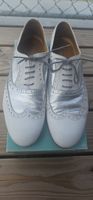 WALTER BAUER Schnürschuhe Leder Weiss Silber Gr 40 Schick!